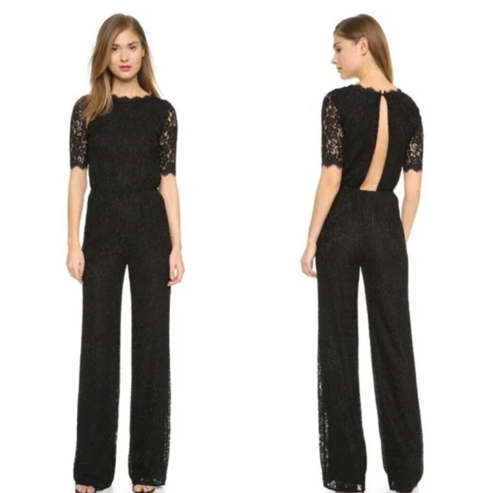DVF Kendra Lace Jumpsuit Size 14 NWT
